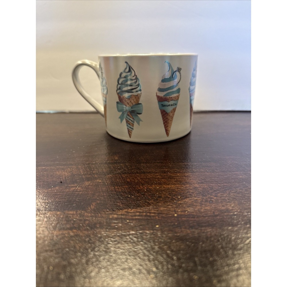 Fig And & Fern Licensed Tiffany & Co Ice Cream Cone Coffee Mug Ceramic Teal NEW